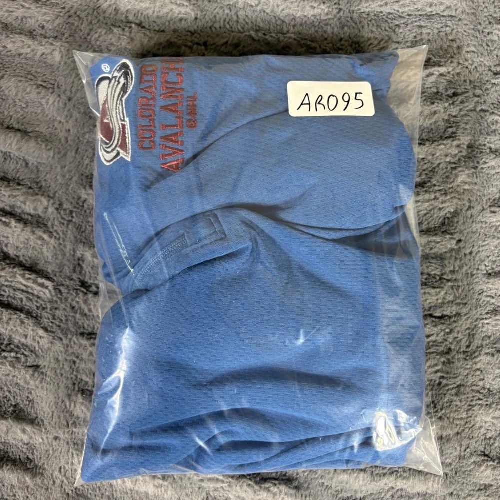 NHL Colorado Avalanche 1/4 Zip Pullover Jacket Blue Burgundy Mens 2XL AR095